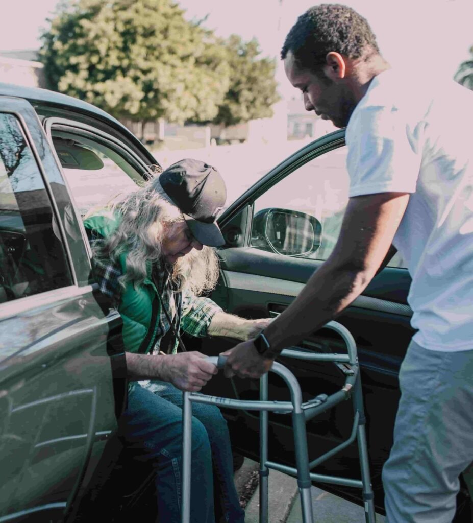 home respite care in scottsdale Caregiver helping woman
